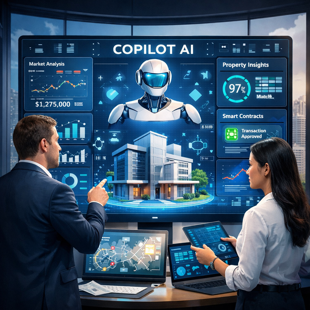  AI-powered Copilot assisting real estate professionals with property data analysis and digital property management in 2026